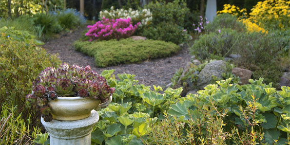 Schaffen Sie Blickpunkte und Blickachsen in kleinen Gärten, das lässt den Gartenraum größer erscheinen! Schaffen Sie Blickpunkte und Blickachsen in kleinen Gärten, das lässt den Gartenraum größer erscheinen!